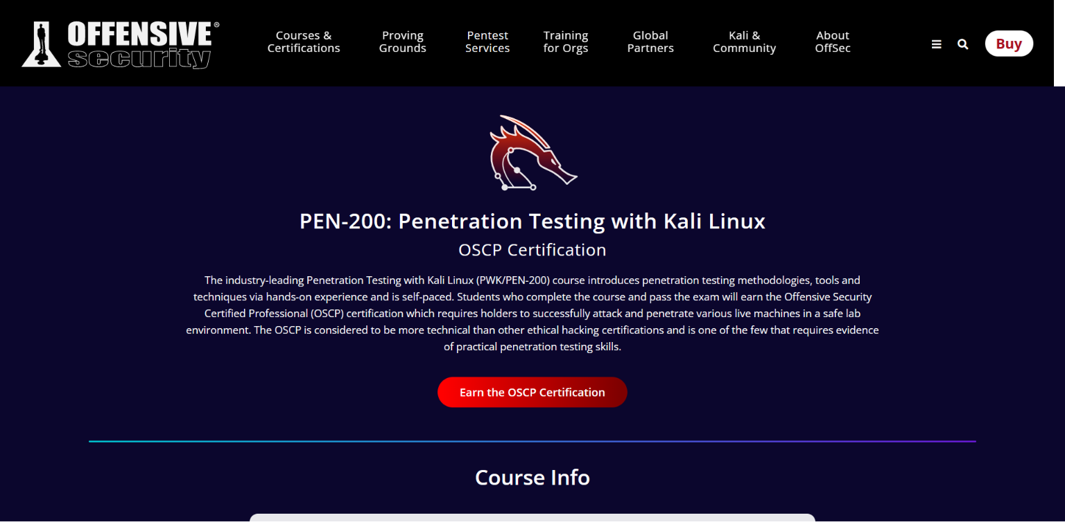 PEN-200: Penetration Testing with Kali Linux